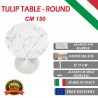 150 cm Tavolo Tulip Marmo Arabescato rotondo