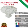 140 x 80 cm Tavolo Tulip Marmo Calacatta or ovale