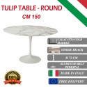 150 cm round Tulip table - Gold Calacatta marble
