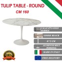 160 cm Tulip tafel Calacatta Gold marmer rond