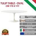 179 x 111 cm oval Tulip table - Crystalline marble