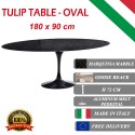 180 x 90 cm oval Tulip table - Black Marquinia marble