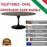 Table Tulip Marbre Emperador ovale