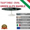 Mesa Tulip Màrmol Verde Alpi oval