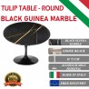 Tulip tafel swart Guinea marmer ronde