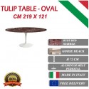 219 x 121 cm oval Tulip table - Ruby red marble marble